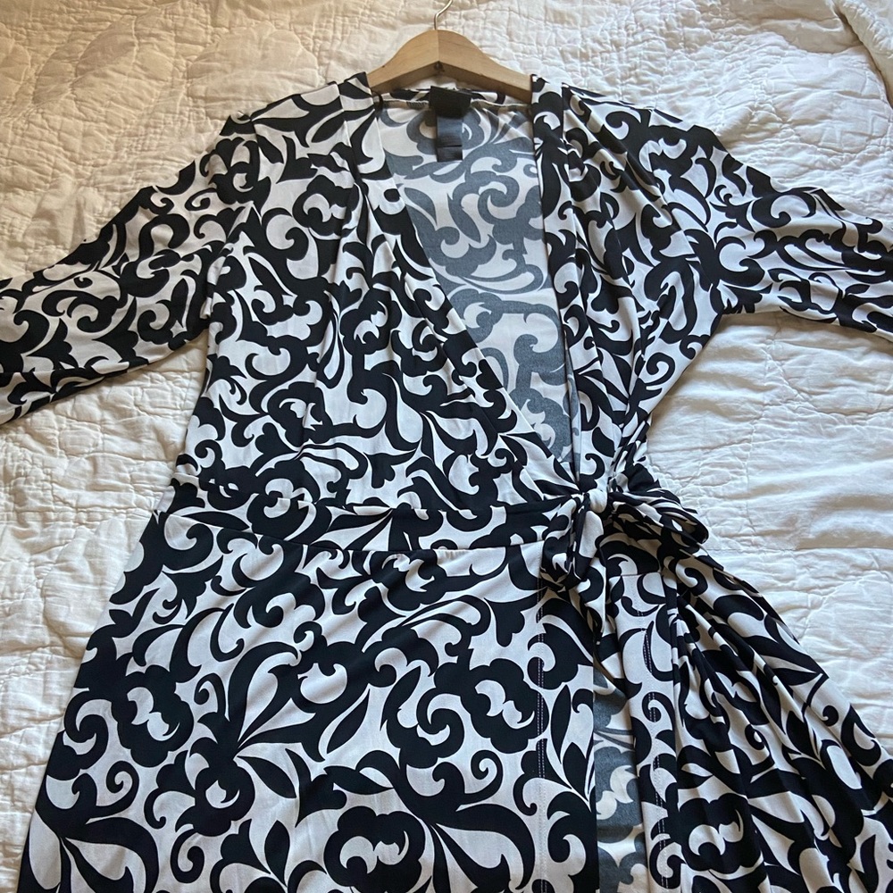 A-line Black and white Dress